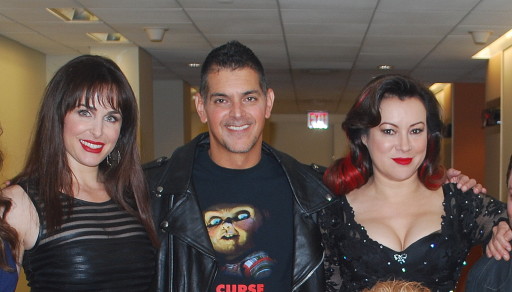 Don Mancini with Danielle Bisutti (left) and Jennifer Tilly at NY Comic-Con 2013.