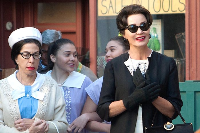 FEUD: Bette and Joan -- "Mommie Dearest" -- Installment 1, Episode 3 (Airs Sunday, March 19, 10:00 p.m. e/p) --Pictured: (l-r) Jackie Hoffman as Mamacita, Jessica Lange as Joan Crawford. CR: Suzanne Tenner/FX