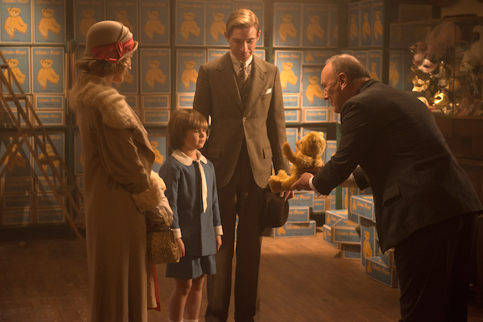 Margot Robbie, Will Tilston, Domhnall Gleeson and Richard Clifford in the film GOODBYE CHRISTOPHER ROBIN. Photo by David Appleby. © 2017 Twentieth Century Fox Film Corporation All Rights Reserved